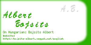 albert bojsits business card